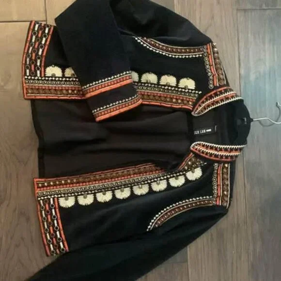 Velour Cropped Design Lab Jacket - Picture 1 of 3